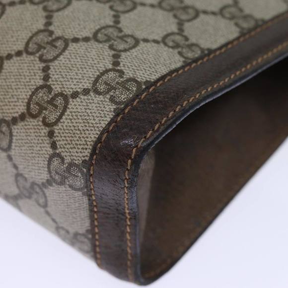 GUCCI GG Supreme Web Sherry Line Clutch Bag PVC Beige Red 89 01 002 Auth yk12307 - Picture 8 of 16